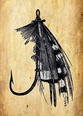 Vintage flyfish fly art