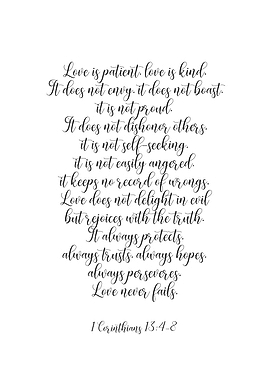 1 Corinthians 13:4-5 NIV