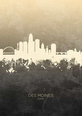 Des Moines Iowa Skyline