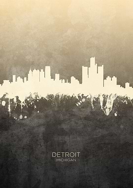 Detroit Michigan Skyline