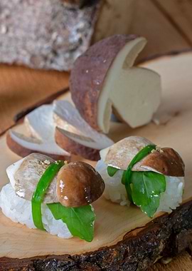 sushi forest mushrooms