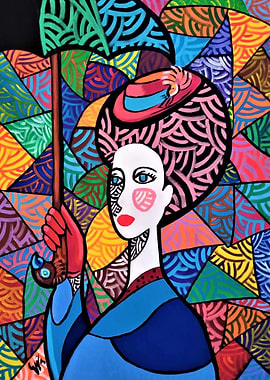 Woman under the umbrella