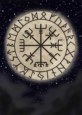 vegvisir shape in the moon