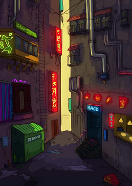 Cyberpunk Hack Alley