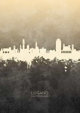 Lugano Switzerland Skyline