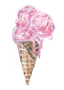 Strawberry Ice Cream Cone