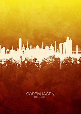 Copenhagen Denmark Skyline