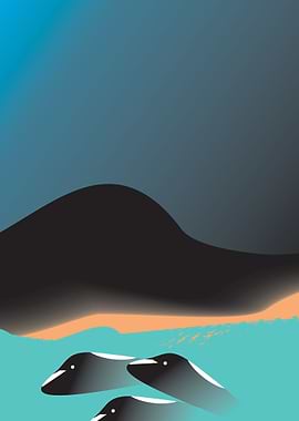 Dark Sea and Mountains