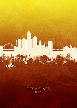 Des Moines Iowa Skyline