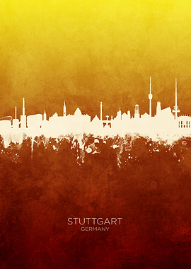 Stuttgart Germany Skyline