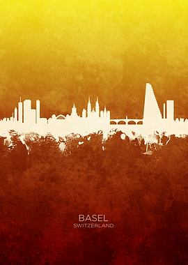 Basel Switzerland Skyline