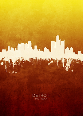 Detroit Michigan Skyline