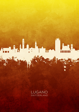 Lugano Switzerland Skyline