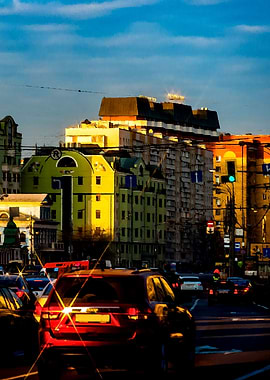 Reflection Of Setting Sun