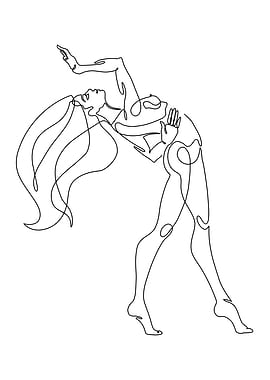 Minimalistic one line pose
