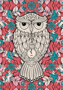 OWl vintage color poster