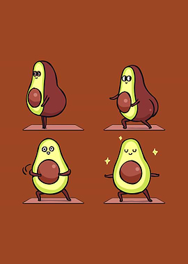 Warrior II Avocado Yoga