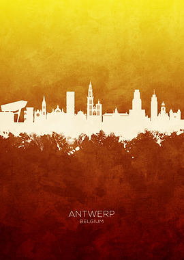 Antwerp Belgium Skyline