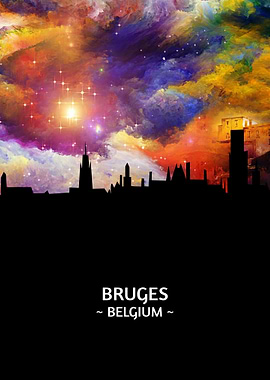 Bruges Belgium Skyline