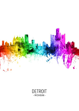 Detroit Michigan Skyline
