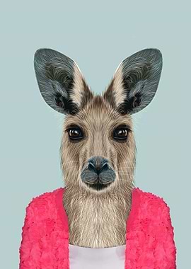 lady kangaroo portrait
