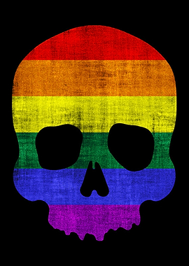 Skull Rainbow Flag