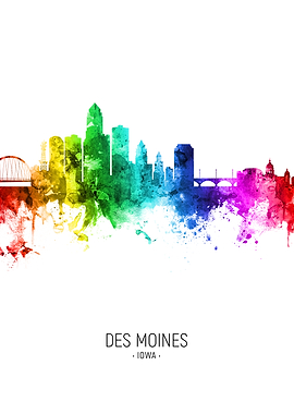 Des Moines Iowa Skyline