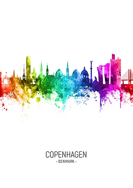 Copenhagen Denmark Skyline