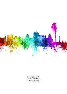 Geneva Switzerland Skyline