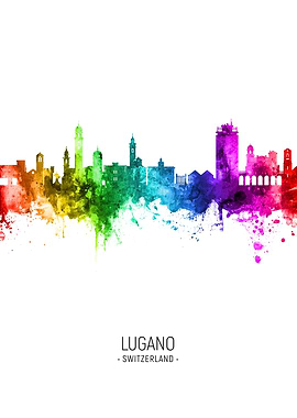 Lugano Switzerland Skyline