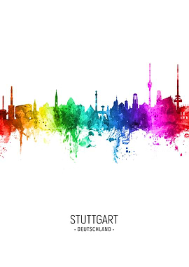Stuttgart Germany Skyline