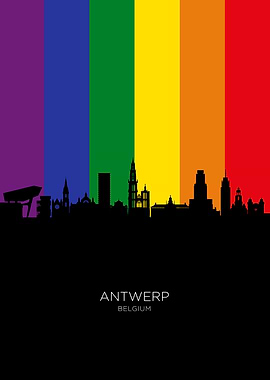 Antwerp Belgium Skyline