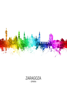 Zaragoza Spain Skyline