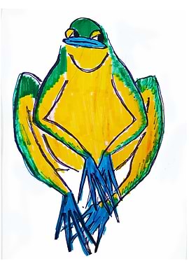 Yellow green frog