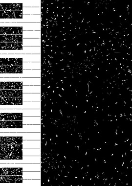 Piano Keys Fleck Grunge