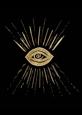Evil Eye Gold on Black 1