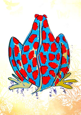 Back blue and red frog
