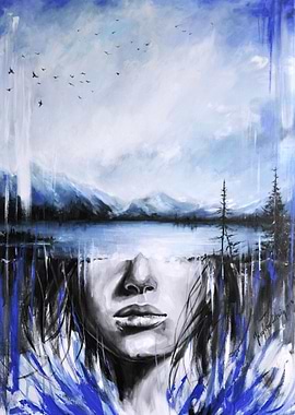 Double exposure blue