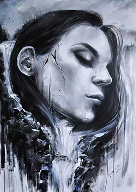 Double exposure woman art