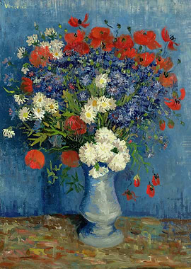 Vase with Cornflowers and