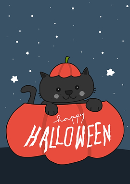 Halloween cat pumpkin