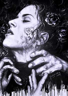 Roses Black n White Floral