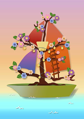 Sailing on Blossom Ocean