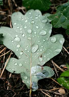 Leafs water drops macro hq
