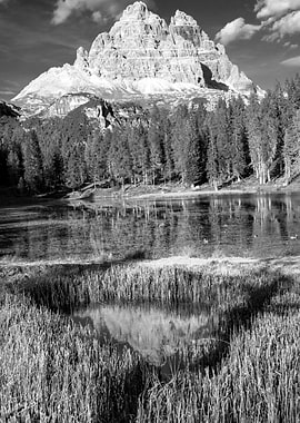 dolomite mountains and lak