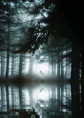 Wolf in the Woods mirror