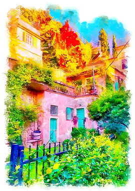 Verona Italy watercolor