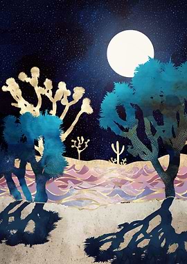 Desert Lake Moonlight