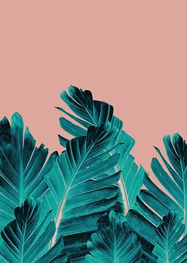 Turquoise Banana Leaves 1