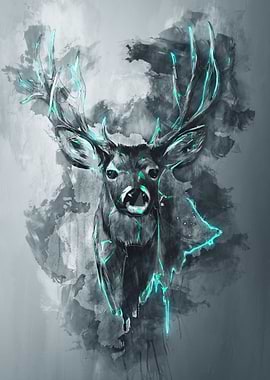 Deer digital minimal art